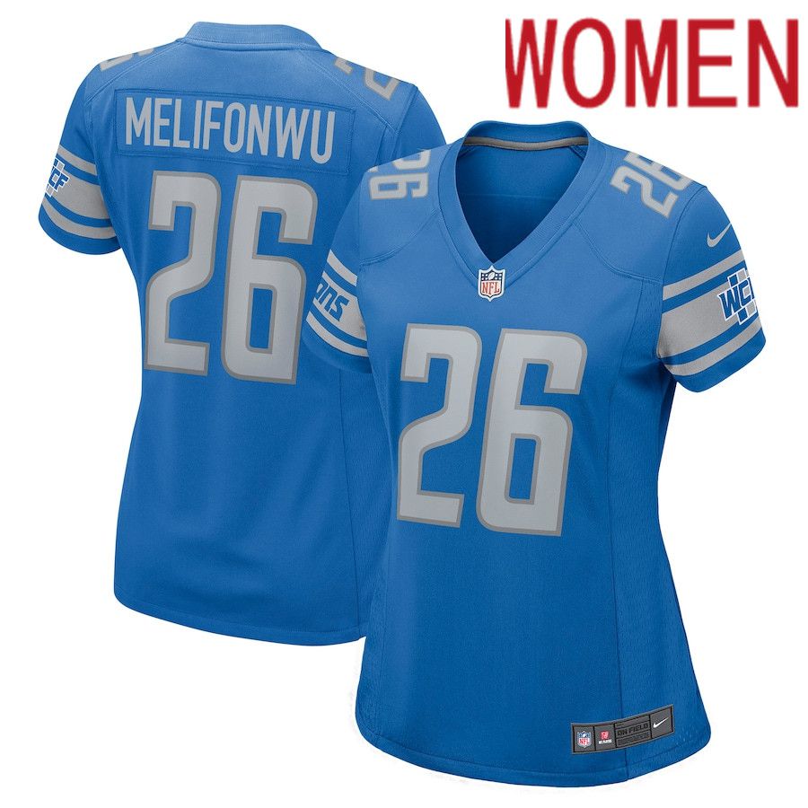 Women Detroit Lions 26 Ifeatu Melifonwu Nike Blue Nike Game NFL Jersey